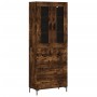 Aparador alto madera contrachapada roble ahumado 69,5x34x180 cm de vidaXL, Aparadores - Ref: Foro24-3198406, Precio: 179,39 €...