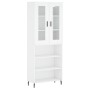 Aparador alto madera contrachapada blanco 69,5x34x180 cm de vidaXL, Aparadores - Ref: Foro24-3198737, Precio: 146,99 €, Descu...