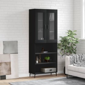 Aparador alto madera contrachapada negro 69,5x34x180 cm de vidaXL, Aparadores - Ref: Foro24-3198738, Precio: 153,44 €, Descue...