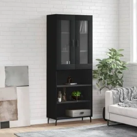 Aparador alto madera contrachapada negro 69,5x34x180 cm de vidaXL, Aparadores - Ref: Foro24-3198738, Precio: 151,26 €, Descue...