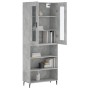 Aparador alto madera contrachapada gris hormigón 69,5x34x180 cm de vidaXL, Aparadores - Ref: Foro24-3198741, Precio: 126,03 €...