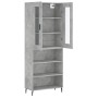 Aparador alto madera contrachapada gris hormigón 69,5x34x180 cm de vidaXL, Aparadores - Ref: Foro24-3198741, Precio: 126,03 €...