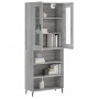 Aparador alto madera contrachapada gris sonoma 69,5x34x180 cm de vidaXL, Aparadores - Ref: Foro24-3198743, Precio: 130,38 €, ...