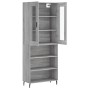 Aparador alto madera contrachapada gris sonoma 69,5x34x180 cm de vidaXL, Aparadores - Ref: Foro24-3198743, Precio: 130,38 €, ...