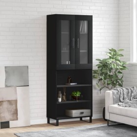 Aparador alto madera contrachapada negro 69,5x34x180 cm de vidaXL, Aparadores - Ref: Foro24-3198746, Precio: 146,68 €, Descue...