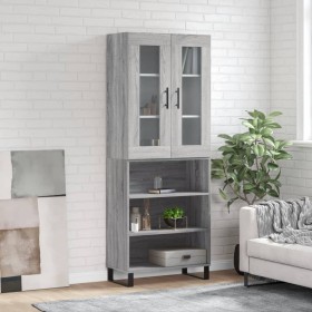 Aparador alto madera contrachapada gris sonoma 69,5x34x180 cm de vidaXL, Aparadores - Ref: Foro24-3198751, Precio: 131,67 €, ...