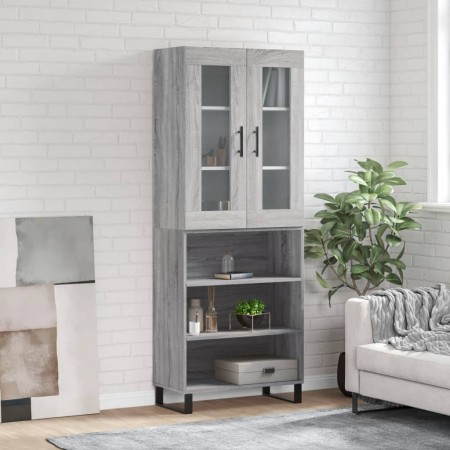 Aparador alto madera contrachapada gris sonoma 69,5x34x180 cm de vidaXL, Aparadores - Ref: Foro24-3198751, Precio: 131,67 €, ...