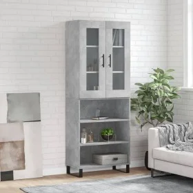 Aparador alto madera contrachapada gris hormigón 69,5x34x180 cm by vidaXL, Sideboards - Ref: Foro24-3198749, Price: 126,23 €,...