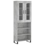 Aparador alto madera contrachapada gris hormigón 69,5x34x180 cm de vidaXL, Aparadores - Ref: Foro24-3198749, Precio: 127,75 €...