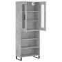 Aparador alto madera contrachapada gris hormigón 69,5x34x180 cm de vidaXL, Aparadores - Ref: Foro24-3198749, Precio: 127,75 €...