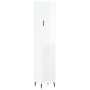 Aparador alto madera contrachapada blanco brillo 34,5x34x180 cm de vidaXL, Aparadores - Ref: Foro24-3198995, Precio: 107,17 €...