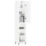 Aparador alto madera contrachapada blanco brillo 34,5x34x180 cm de vidaXL, Aparadores - Ref: Foro24-3198995, Precio: 107,17 €...
