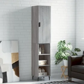Aparador alto madera contrachapada gris Sonoma 34,5x34x180 cm de vidaXL, Aparadores - Ref: Foro24-3198999, Precio: 99,91 €, D...