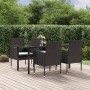 Set de muebles jardín 5 pzas con cojines ratán sintético negro en Conjuntos de jardín | Comprar online en Foru.es
