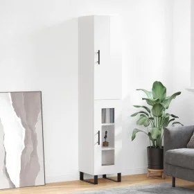 Aparador alto madera contrachapada blanco brillo 34,5x34x180 cm de vidaXL, Aparadores - Ref: Foro24-3199067, Precio: 115,93 €...