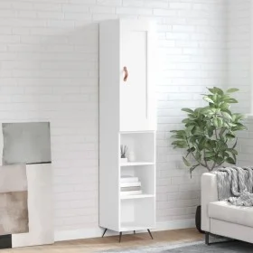 Aparador alto madera contrachapada blanco brillo 34,5x34x180 cm de vidaXL, Aparadores - Ref: Foro24-3200299, Precio: 95,49 €,...
