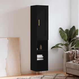 Aparador de madera contrachapada negro 34,5x34x180 cm de vidaXL, Aparadores - Ref: Foro24-3200314, Precio: 95,52 €, Descuento: %