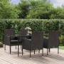 Set de muebles jardín 5 pzas con cojines ratán sintético negro en Conjuntos de jardín | Comprar online en Foru.es