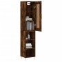 Aparador de madera contrachapada roble ahumado 34,5x34x180 cm de vidaXL, Aparadores - Ref: Foro24-3200318, Precio: 87,57 €, D...