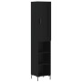 Aparador de madera contrachapada negro 34,5x34x180 cm de vidaXL, Aparadores - Ref: Foro24-3200322, Precio: 95,12 €, Descuento: %
