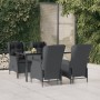 Set de comedor para jardín 5 piezas ratán sintético gris oscuro en Conjuntos de jardín | Comprar online en Foru.es