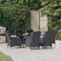 Set de comedor para jardín 7 piezas ratán sintético gris oscuro en Conjuntos de jardín | Comprar online en Foru.es