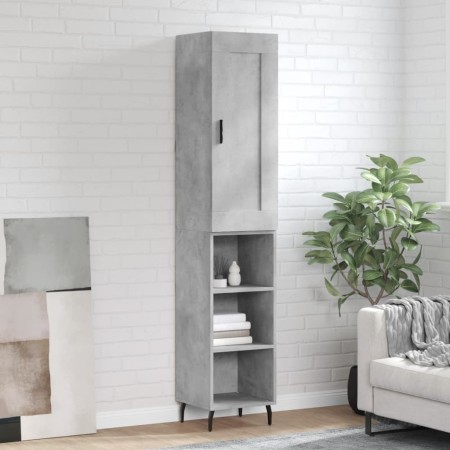 Aparador de madera contrachapada gris hormigón 34,5x34x180 cm de vidaXL, Aparadores - Ref: Foro24-3200341, Precio: 92,64 €, D...