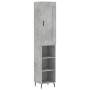 Aparador de madera contrachapada gris hormigón 34,5x34x180 cm de vidaXL, Aparadores - Ref: Foro24-3200341, Precio: 92,64 €, D...