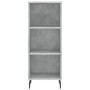 Aparador de madera contrachapada gris hormigón 34,5x34x180 cm de vidaXL, Aparadores - Ref: Foro24-3200341, Precio: 92,64 €, D...