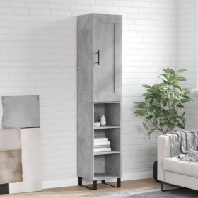 Aparador de madera contrachapada gris hormigón 34,5x34x180 cm de vidaXL, Aparadores - Ref: Foro24-3200349, Precio: 92,18 €, D...