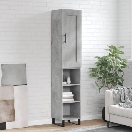 Aparador de madera contrachapada gris hormigón 34,5x34x180 cm de vidaXL, Aparadores - Ref: Foro24-3200349, Precio: 92,18 €, D...