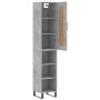 Aparador de madera contrachapada gris hormigón 34,5x34x180 cm de vidaXL, Aparadores - Ref: Foro24-3200349, Precio: 92,18 €, D...