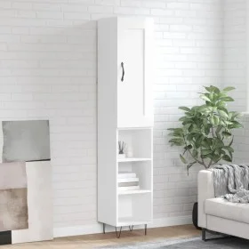 Aparador alto madera contrachapada blanco brillo 34,5x34x180 cm de vidaXL, Aparadores - Ref: Foro24-3200355, Precio: 91,85 €,...