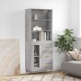 Aparador alto madera contrachapada gris sonoma 69,5x34x180 cm de vidaXL, Aparadores - Ref: Foro24-3189491, Precio: 155,85 €, ...