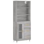 Aparador alto madera contrachapada gris sonoma 69,5x34x180 cm de vidaXL, Aparadores - Ref: Foro24-3189491, Precio: 155,85 €, ...