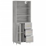 Aparador alto madera contrachapada gris sonoma 69,5x34x180 cm de vidaXL, Aparadores - Ref: Foro24-3189491, Precio: 155,85 €, ...