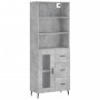 Aparador alto madera contrachapada gris hormigón 69,5x34x180 cm de vidaXL, Aparadores - Ref: Foro24-3189529, Precio: 155,84 €...