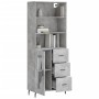 Aparador alto madera contrachapada gris hormigón 69,5x34x180 cm de vidaXL, Aparadores - Ref: Foro24-3189529, Precio: 155,84 €...