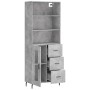 Aparador alto madera contrachapada gris hormigón 69,5x34x180 cm de vidaXL, Aparadores - Ref: Foro24-3189529, Precio: 155,84 €...