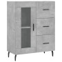 Aparador alto madera contrachapada gris hormigón 69,5x34x180 cm de vidaXL, Aparadores - Ref: Foro24-3189529, Precio: 155,84 €...