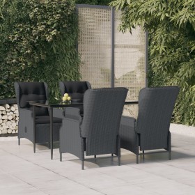 Set de comedor para jardín 5 piezas ratán sintético gris oscuro en Conjuntos de jardín | Comprar online en Foru.es