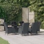 Set de comedor para jardín 7 piezas ratán sintético gris oscuro en Conjuntos de jardín | Comprar online en Foru.es