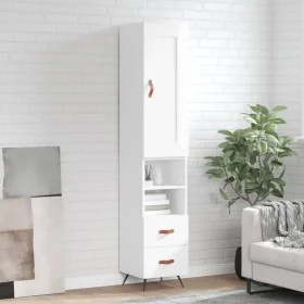 Aparador alto madera contrachapada blanco brillo 34,5x34x180 cm de vidaXL, Aparadores - Ref: Foro24-3200235, Precio: 112,95 €...
