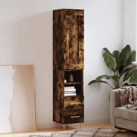 Aparador de madera contrachapada roble ahumado 34,5x34x180 cm de vidaXL, Aparadores - Ref: Foro24-3200254, Precio: 103,88 €, ...