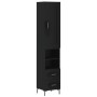 Aparador de madera contrachapada negro 34,5x34x180 cm de vidaXL, Aparadores - Ref: Foro24-3200258, Precio: 114,39 €, Descuent...