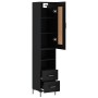 Aparador de madera contrachapada negro 34,5x34x180 cm de vidaXL, Aparadores - Ref: Foro24-3200258, Precio: 114,39 €, Descuent...