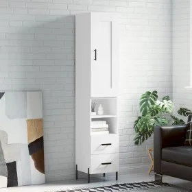 Hoher Schrank aus weißem Sperrholz 34,5x34x180 cm. von vidaXL, Sideboards - Ref: Foro24-3200265, Preis: 120,77 €, Rabatt: %