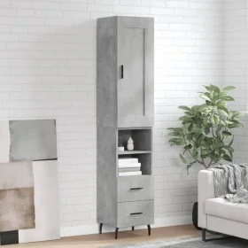 Aparador de madera contrachapada gris hormigón 34,5x34x180 cm de vidaXL, Aparadores - Ref: Foro24-3200277, Precio: 107,84 €, ...
