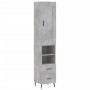 Aparador de madera contrachapada gris hormigón 34,5x34x180 cm de vidaXL, Aparadores - Ref: Foro24-3200277, Precio: 109,14 €, ...