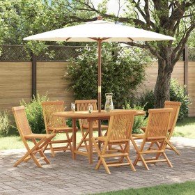 Conjunto de Comedor de Jardín 7 pcs Marrón en Mesas de jardín | Comprar online en Foru.es